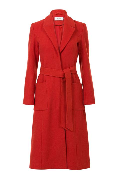 coat rood jas dameskleding en lange mouwen