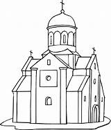 Church Coloring sketch template