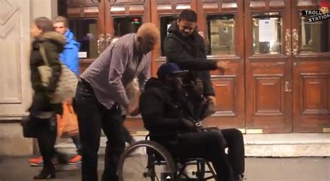 lol oh no gangsters bully throw old guy in west london people look shocked bad carer s prank