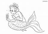 Meerjungfrau Seepferdchen Mermaids Malvorlage Malvorlagen Ausmalen Nixe sketch template