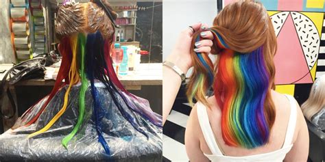 hidden rainbow hair is the latest trend blowing up in london photos