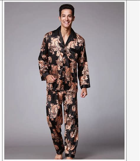 buy mens silk satin pajamas pyjamas set sleepwear set loungewear  xl xxl fits