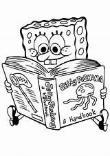 Spongebob Coloring Book Reading Pages Printable Squarepants Color Kids Print Gif Coloringkids sketch template