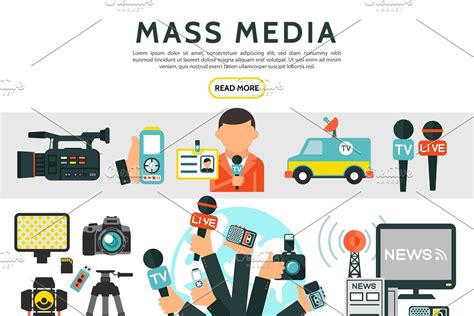 news  mass media custom designed illustrations creative market