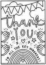 Workers Thank Key Colouring sketch template