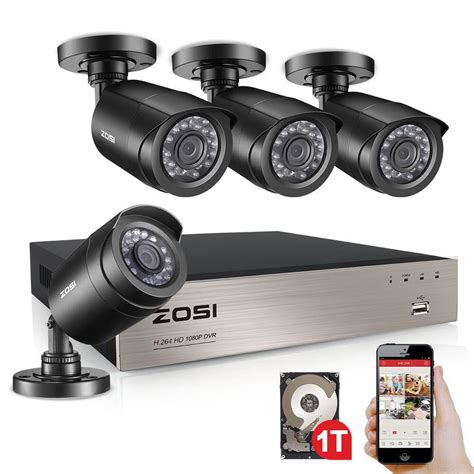 zosi  channel p dvr tb hard drive security camera system