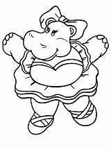 Hippo Coloring Ballerina Pages Activity sketch template