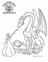 Coloring Pages Dragons Knights Dragon Fantasy Getcolorings sketch template