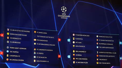 ucl group stage draw      tsj sports