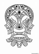 Mask Masque Africain Coloriage Masks Afrique Masques Colorare Afrika Adulte Coloriages Colorier Adulti Justcolor Erwachsene Malbuch Maori Congo Afrikaanse Maskers sketch template