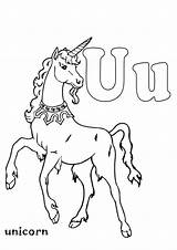 Coloring Alphabet Pages Unicorn sketch template