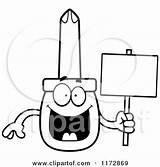 Screwdriver Mascot Phillips Holding Sign Happy Clipart Cartoon Cory Thoman Outlined Coloring Vector sketch template
