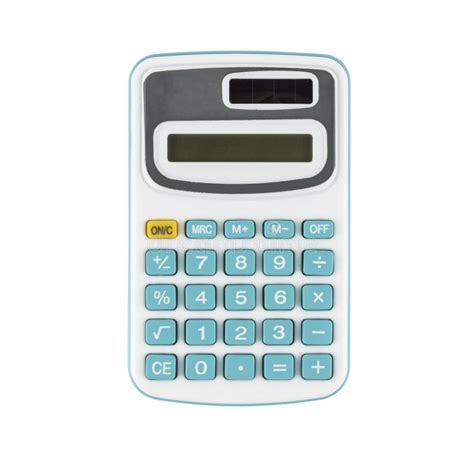 blue calculator isolated  white stock photo image  calculate modern