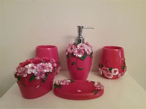 watson bathroom accessories red resin set walmartcom