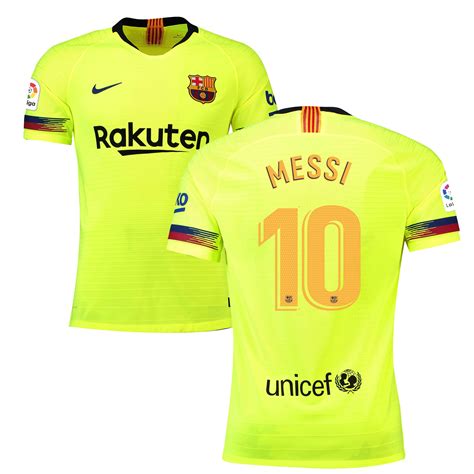 nike lionel messi barcelona yellow   authentic vapor match player jersey