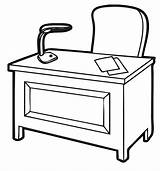 Desk Clipart Clip Office Table Drawing Cliparts Teacher Library Writing Student Furniture Organized Chair Phone Work Desks Clipartpanda Cleaning Room sketch template