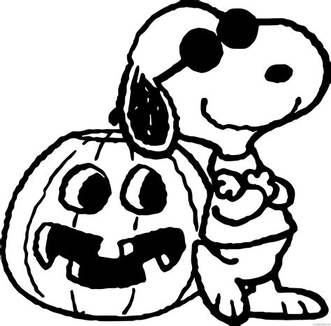 snoopy coloring pages cartoons snoopy  halloween pumpkin printable
