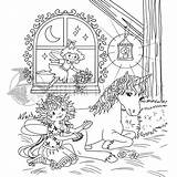Einhorn Lillifee Prinzessin Merlina Rosalie Malvorlage Stall Sitzt Dem Kinderbilder sketch template