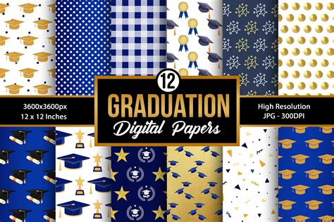 happy graduation digital paper patterns graphic  creative store