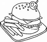 Coloring Hamburger Cheeseburger Bestcoloringpagesforkids sketch template