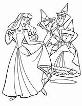 Aurora Coloring Pages Princess Fairies Sleeping Beauty sketch template