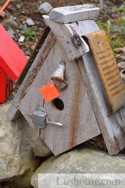 recycling ideas  making rustic birdhouses  salvaged