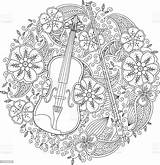 Violin Ornamental Circle sketch template