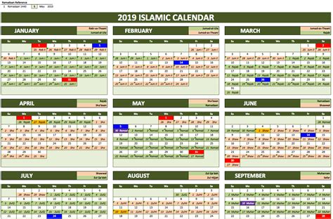 islamic calendar excel template