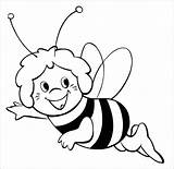 Bee Coloring Pages Cartoon Colouring Queen Maya Kids Printable Clipart Drawing Flying Bumble Happy Draw Clip Cliparts Color Cute Clipartbest sketch template