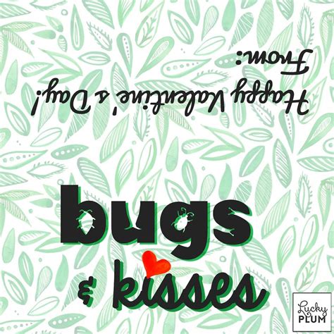 bugs kisses valentine printable bugs valentine printable etsy