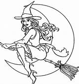 Coloring Witch Halloween Pages Kids Printable Fun Sheets Witches Adult Color Print Adults Colouring Printables Para Fairy Realistic Broom Book sketch template