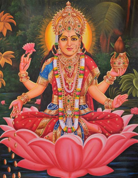 oil painting  goddess lakshmi