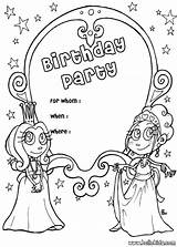 Coloring Birthday Pages Happy Party Card Printable Invitation Grandma Kids Princess Cards Mom Color Daddy Girls Template Print Sheets Teacher sketch template