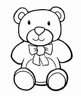 Teddy Bear Drawing Line Clipart Coloring Library Kid sketch template