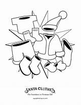Pages Coloring Clothes Santa sketch template