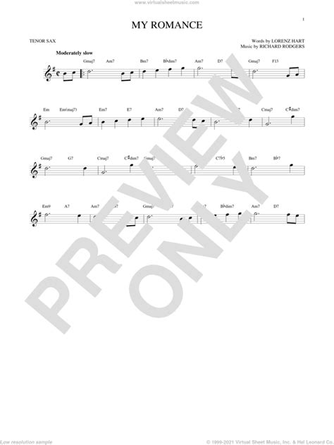 My Romance Sheet Music For Tenor Saxophone Solo Pdf Interactive