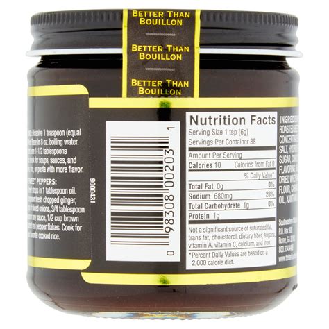 bouillon nutrition label labels