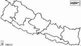 Nepal Map Outline Maps Districts Provinces Boundaries Blank Asia Roads Regions Names Hydrography sketch template