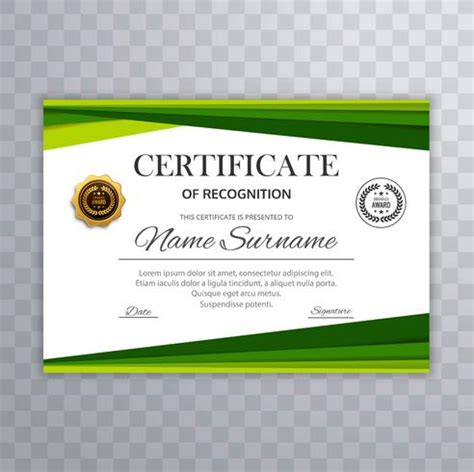 certificate  green wave design elements vector  vector art  vecteezy