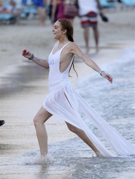 Lindsay Lohan At The Beach In Mykonos 07 04 2016 –