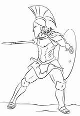 Warrior Spartan Coloring Drawing Pages Sparta Soldier Greek Color Warriors Greece Tattoo Spartans Stencils Categories Public sketch template