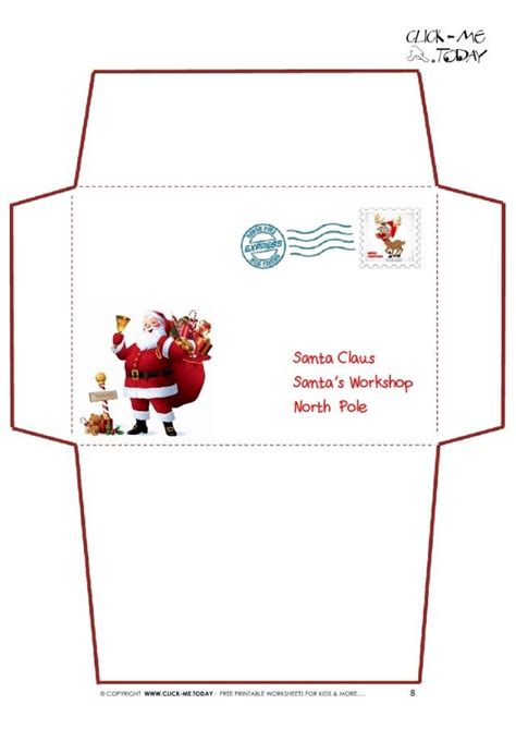 printable santa envelopes    printable