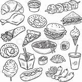 Food Fast Sketch Vector Drawing Junk Sketches Collection sketch template