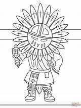 Kachina Coloring Doll Pages Drawing Indian Printable Paper sketch template