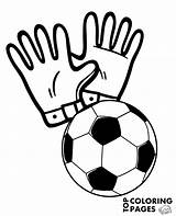 Gloves Football Ball Goalkeeper Soccer Coloring Topcoloringpages Equipment Print sketch template