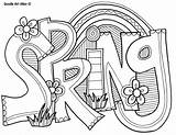 Coloring Spring Pages Doodle Alley Printables sketch template