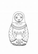 Coloring Folk Russian Matryoshka Pages Printable Dolls Mexican Drawing Nesting Illustration Birds Pdf Getdrawings Doll Drawings Choose Board Paintingvalley Dina sketch template