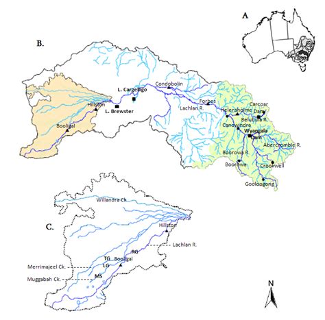map  lachlan river catchment   murray darling basin australia  scientific