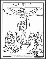 Lent Praying Catechism Pasqua Prayers Viernes Santo Colorear Rosary Crucifix Sheet Crucifixion Religiose Religion Saintanneshelper sketch template