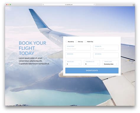 colorlib booking form   airline flight booking template colorlib